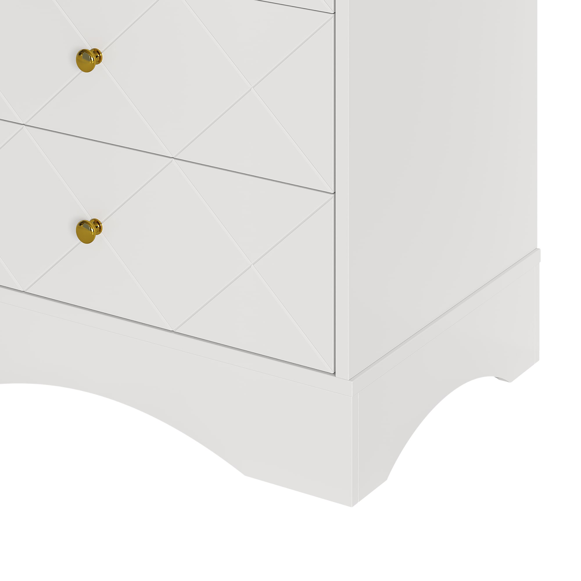 Dresser With Drawers & Floating Shelves, 3 Drawer Dresser With Open Storage & Painted Finish, Modern Storage Dresser For Toddler Room, Bedroom, Living Room, Closet, Hallway, White_maomaolike.com